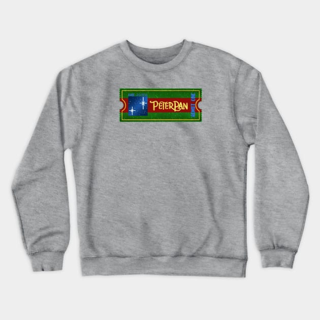 Movie Ticket - Peter Pan Crewneck Sweatshirt by meggbugs